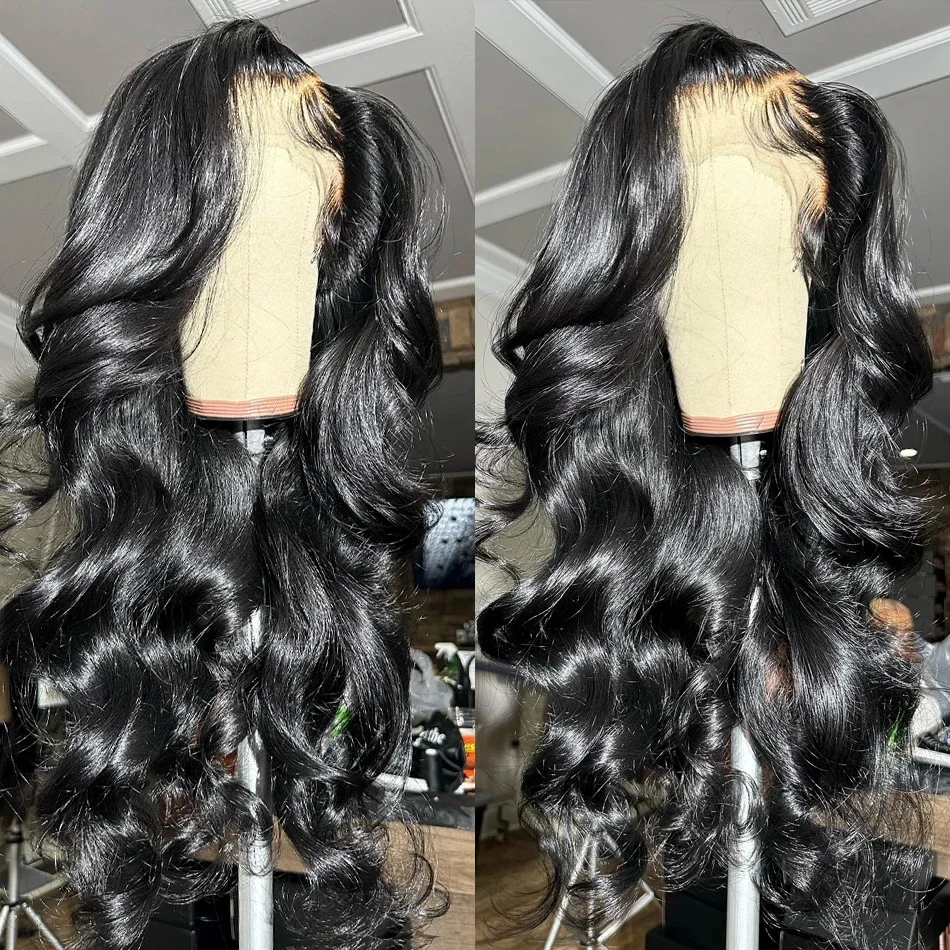 30 34Inches Body Wave 13x6 13x4 HD Transparent Brazilian Lace Frontal Wig 250 Density  Lace Front Human Hair Wigs For Women