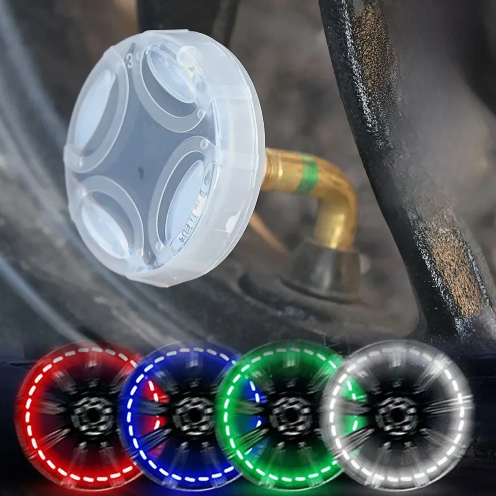 AliExpress NONE Solar Car Tire Valve Lights with 15 Flash Modes Auto on/Off Waterproof High-Temperature Resistant Motorcycle Bike Valve Cover