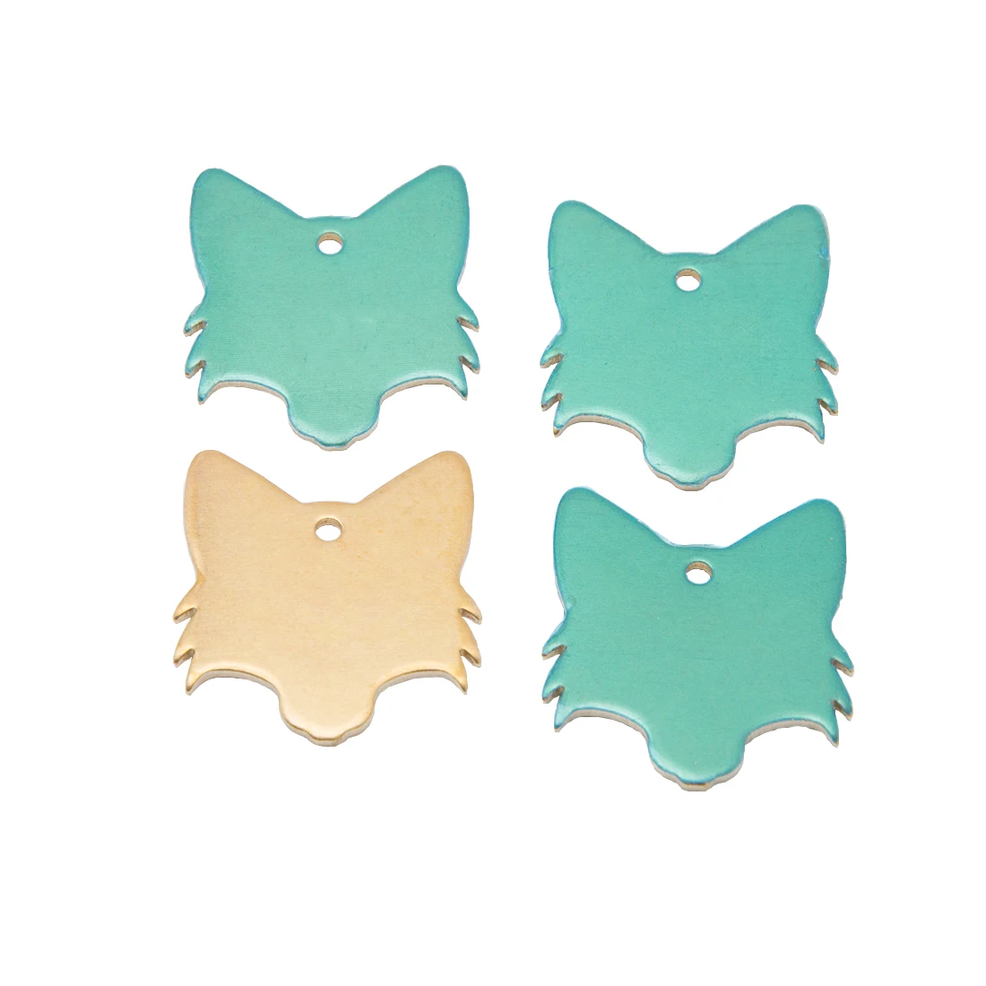 

Fox Head Brass Stamping Blanks for Personalized Pet ID Tags and Keychain Jewelry Pendant Making