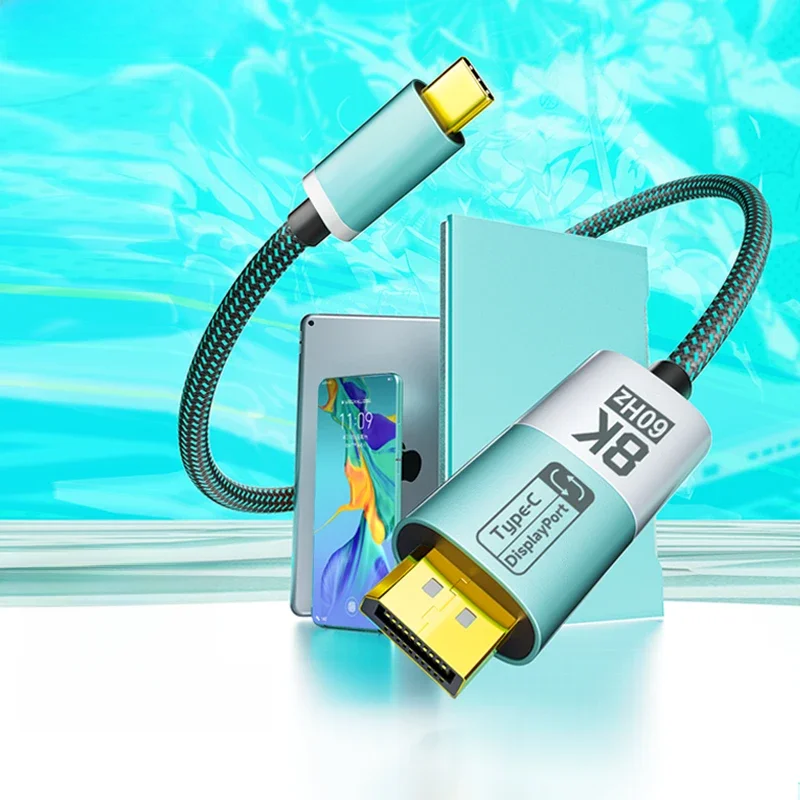 Câble bidirectionnel DP vers USB Type C 8K vers Displayport 1.4, pour iPhone 15 Macbook Pro iPad iMac, Compatible Thunderbolt 3/4
