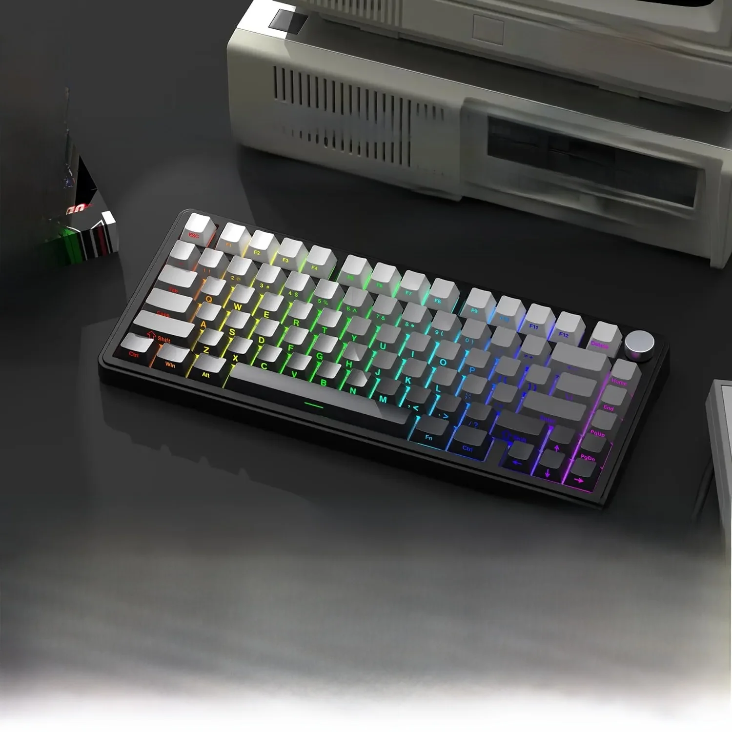 ATTACK SHARK X85 Kabellose mechanische Gaming-Tastatur, TKL 82-Tasten, Dichtungsstruktur, Knopf, RGB-Hot-Swap-fähige benutzerdefinierte Tastatur