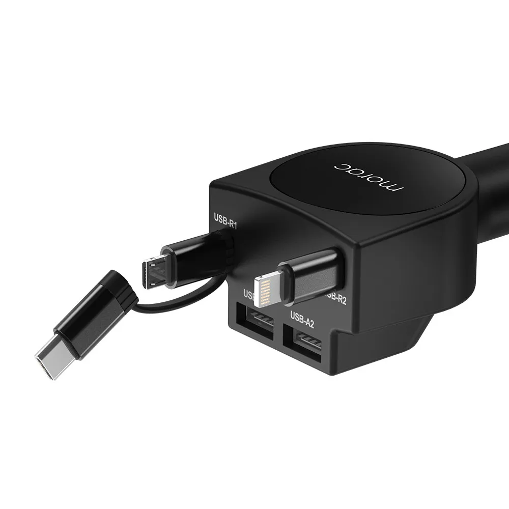 morac 모락 네다 R5 5in1 차량용 릴 고속 멀티 충전기 USB C타입 시거잭 시가잭