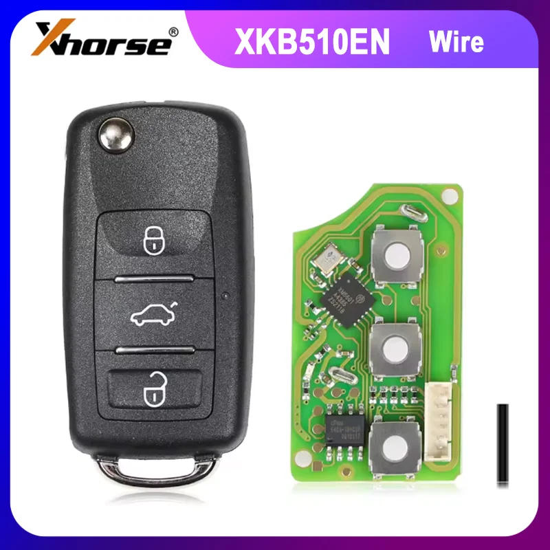 

1/2/5pcs Xhorse XKB510EN Universal Remote Key For Vw B5 Type 3 Buttons English Version Folding Flid