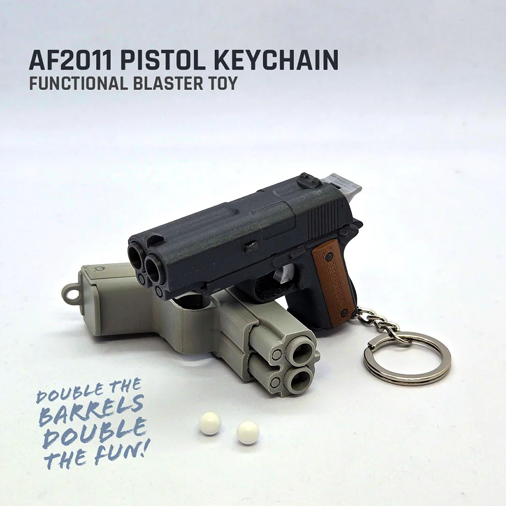 Mini Gun Model Keychain Can Fire Small Balls 3D Model , Ak47 1911 MAC10 Finger Gun for Backpacks Pendants Fun Decompression
