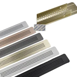 Rejilla de aire rectangular de aluminio para muebles, cubierta de ventilación con patrón de agujeros redondos pequeños para armario, 1 pieza