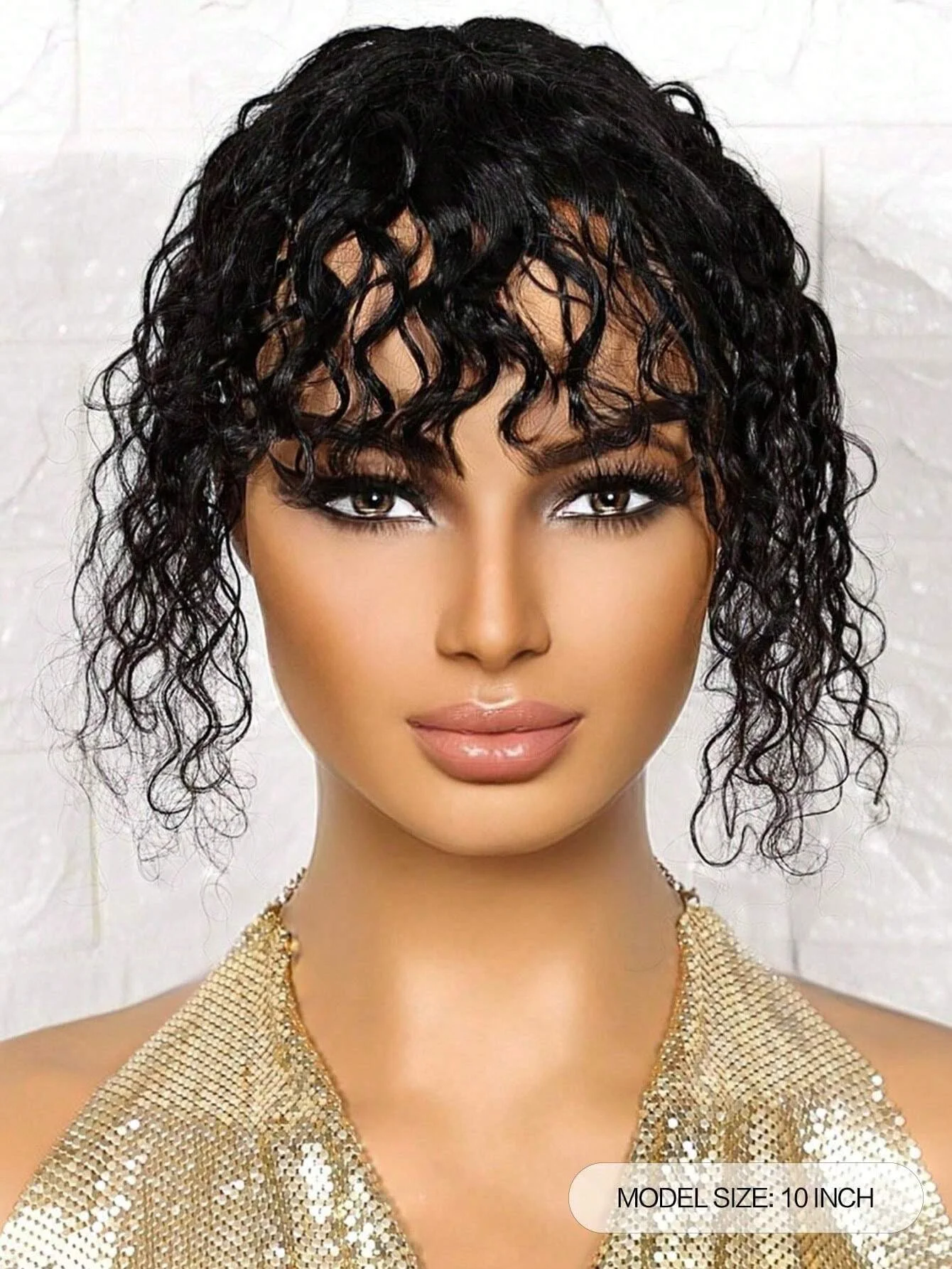 Water Wave Natural Black Topper Hair With Bangs Human Hair Toppers For Women with Thin Hair Clip In Hair Extensions Daily Use