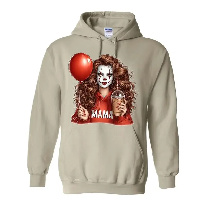 ハロウィン不気味なパーカークールなママハロウィンパーカーカラフルなピエロの短剣ハロウィンギフト男性と女性へのギフト