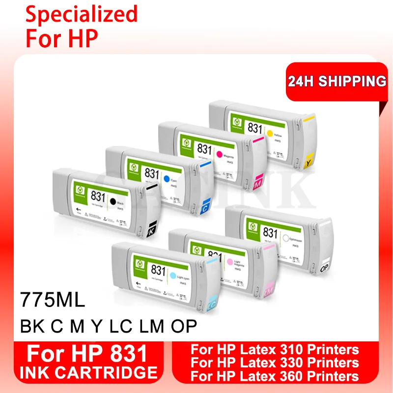 831 Compatible Ink Cartridge For HP Latex 310 330 360 Printers With High Quality One Time Chip