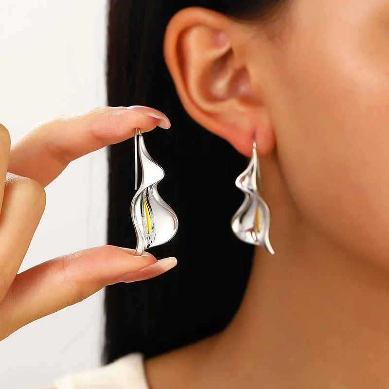 European And American Cross-Border Hot-Selling Calla Lily Earrings For Women, Elegant Ethnic Style Earrings