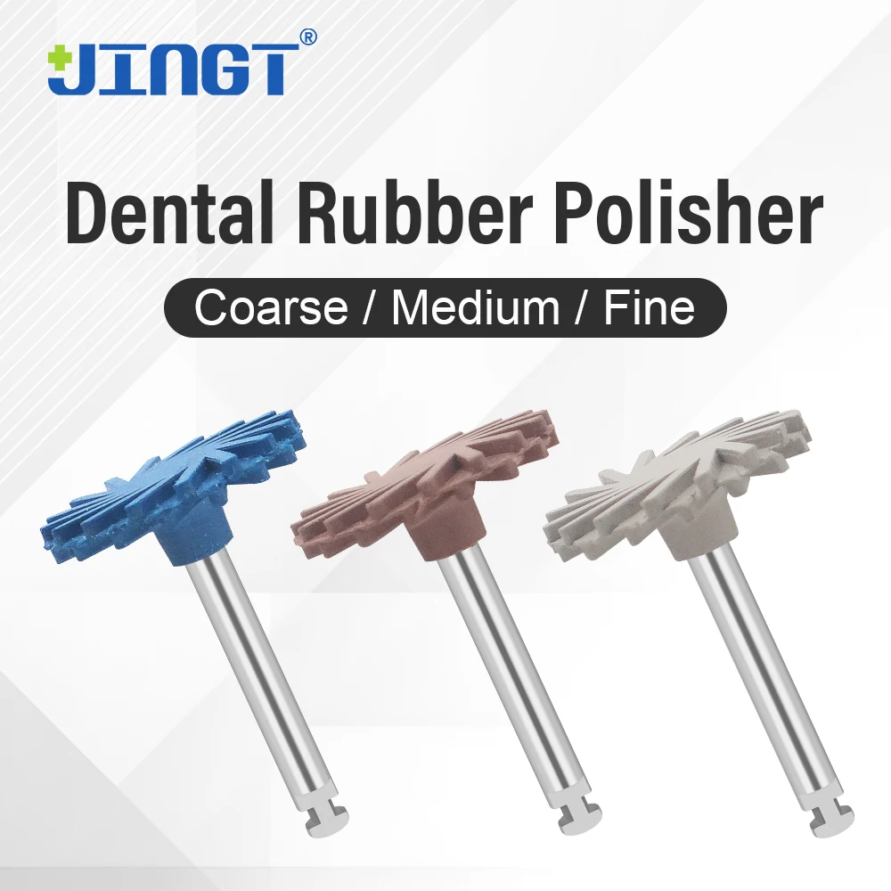 JINGT Dental 3-Stage Diamond Polisher: Premium Composite & Zirconia Resin Finishing System with Blue, Pink & Grey Discs (14mm)