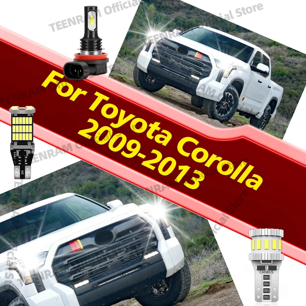 

Для Toyota Corolla 2009 2010-2013 - светодиодные лампы 6000K противотуманные фары 12 В ярко-белый резервный фонарь номерного багажника Lampada