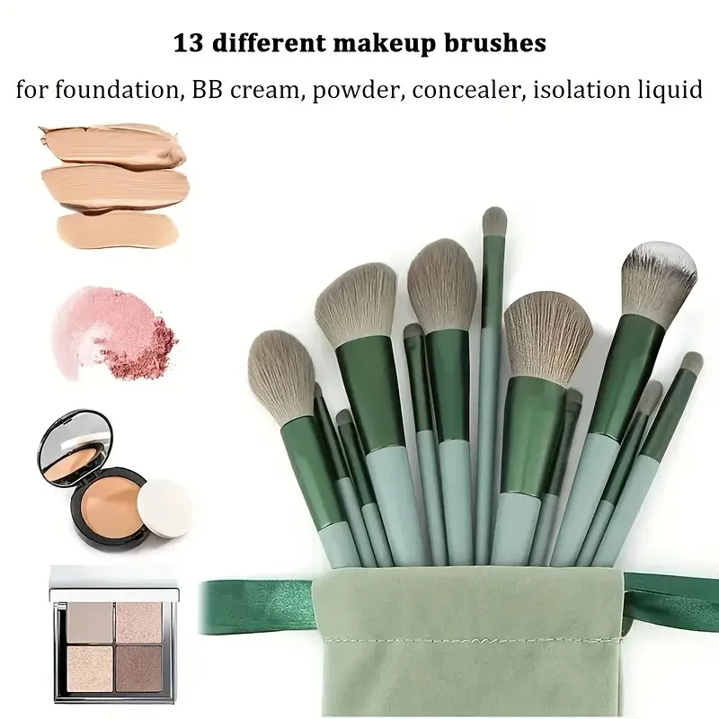 Soft Fluffy Makeup Brushes Set, Premium Eye Shadow Foundation, Escova Cosmética para Mulheres, Sombra Blush, Beleza Make Up Tools, 13Pcs