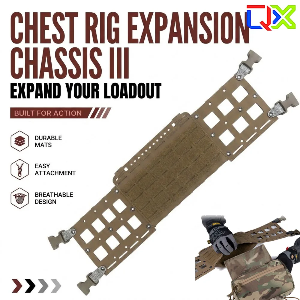 QX Tactical Chest Rig Expansion Chassis III MOLLE Modular Extension Board Panel Outer Load Carrier Plate