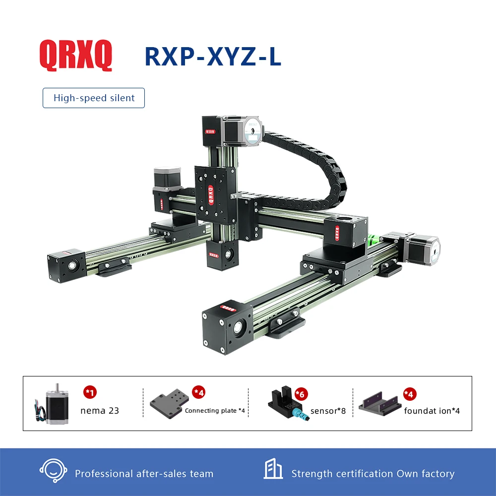qrs*° QRXQ RXPXYZ-L-45 Gantry Robot XYZ Stage CNC Router Motorized 3