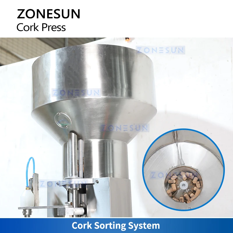 Zonesunコルクプレス機、まだ輝く赤ワインボトルを密封するための、自動給餌包装生産ライン、ZS-DSJ2