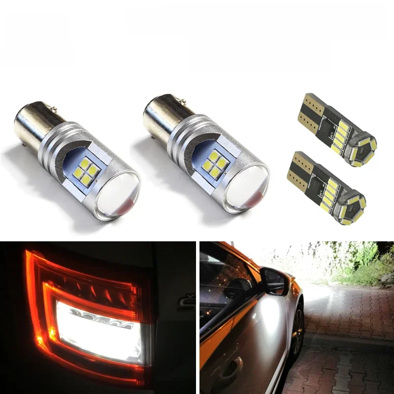 4szt Canbus Białe światła zewnętrzne LED + lampa pod lusterkiem + żarówka cofania do Skoda Octavia MK2 MK3 A5 A7 1Z 5E (2005+) — zdjęcie 2