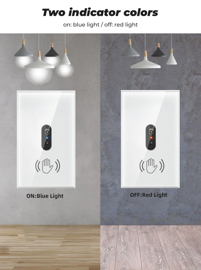 US Smart IR Sensor Switch Wall Light Infrared No Need To Touch Glass Screen Panel On Off Lamp 110V 220V 10A Electrical Power