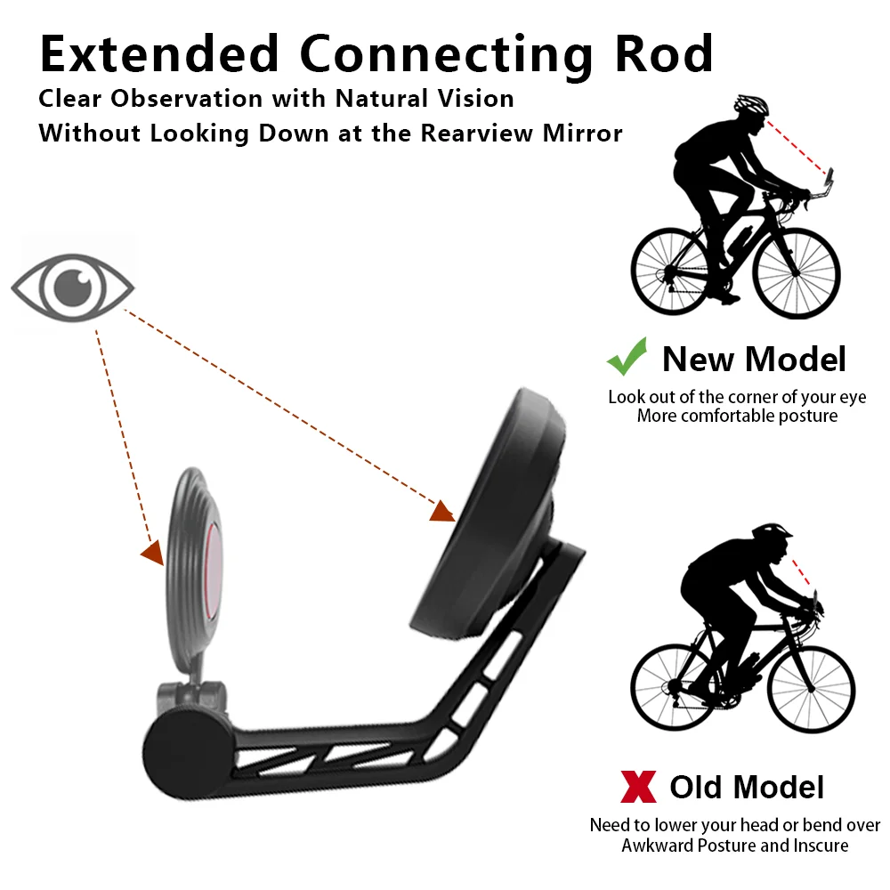 EasyDo Bicycle Rearview Mirror Safety Reflector Cycling MTB Road Handlebar End Mirror HD Wide Angle Mirror Bike Accessories