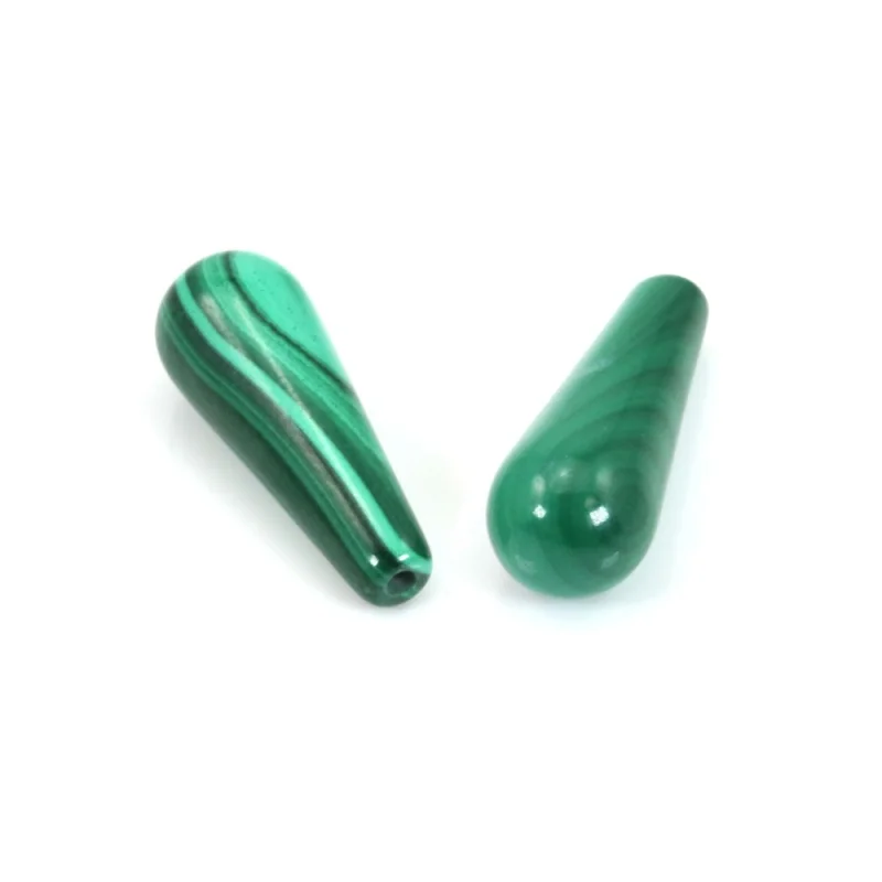 Malachite Half Drilled Beads Teardrop Semi Hole 6x16mm Natural  Semiprecious Stone For Making Jewelry Pendant Earrings DIY Craft