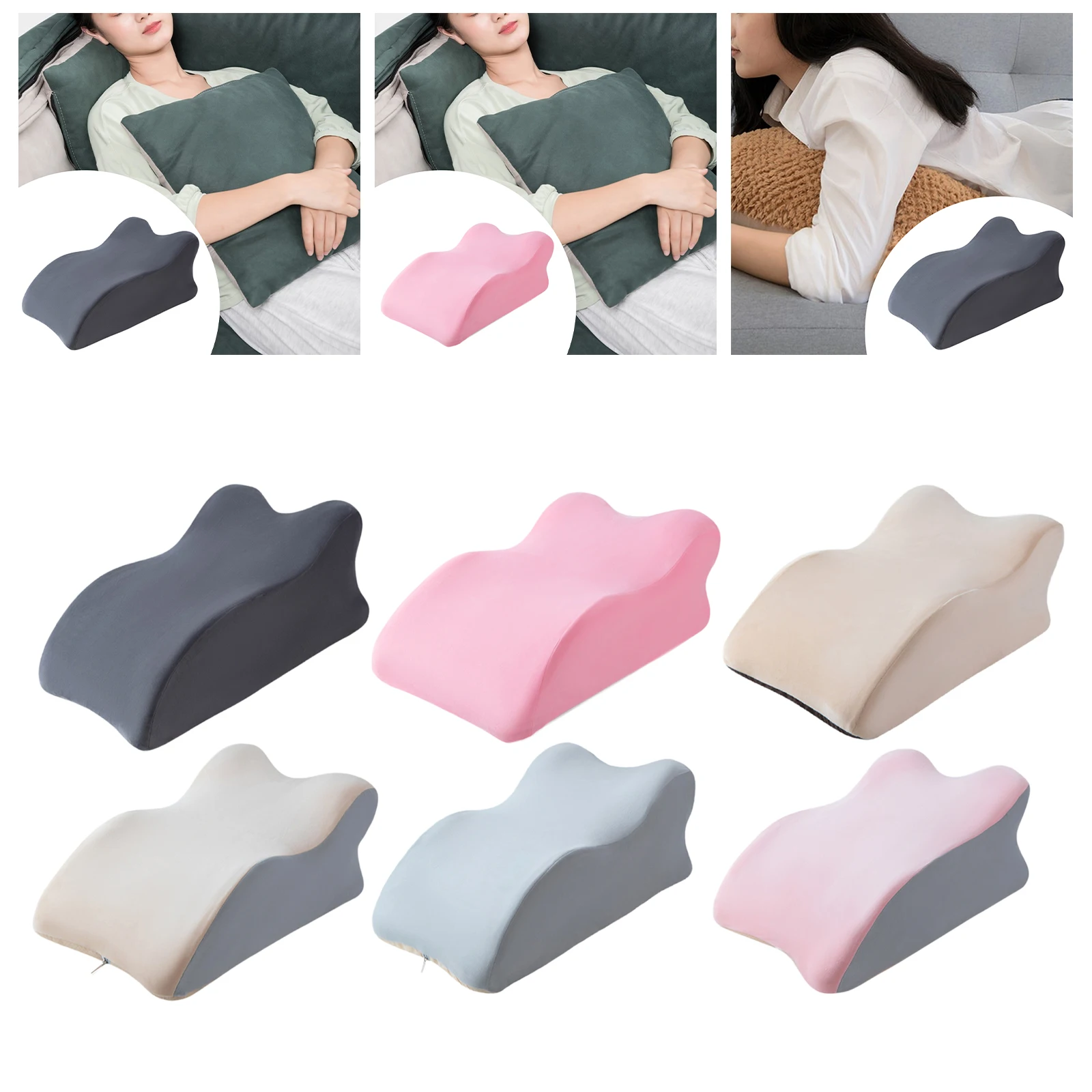Memory Foam Bed Wedge Pillow Fashion Ergonomic Sleeping Lie Cushion for Watching Movies Side Sleeping Reading Dorm Men Women