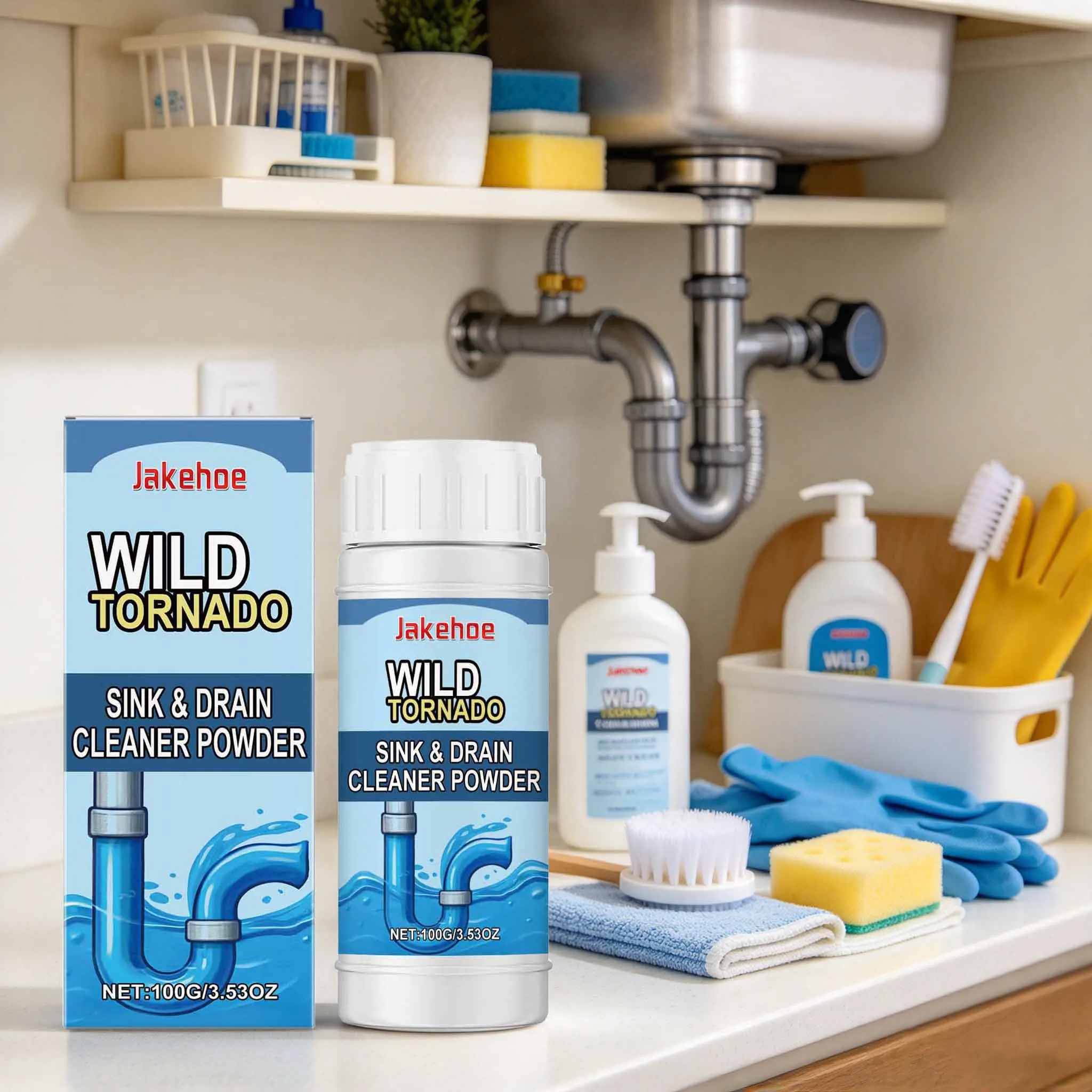 Powerful Sink Drain Cleaner Pipe Dredging Agent Effective Sink Drain Cleaners Sewer Power Pipe Channel Powder Cleaning Tool for Toilet Bathroom