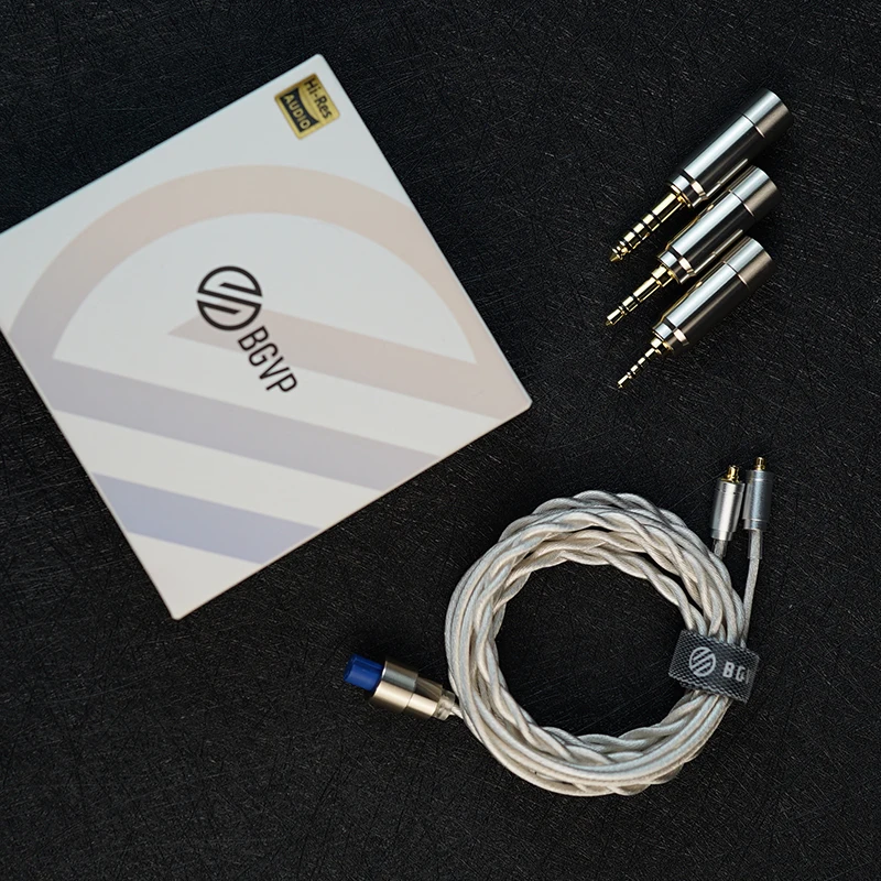 BGVP F3 fone de ouvido atualização cabo único cristal cobre prata-chapeado 3 em 1 plugue substituível mmcx 2.5/3.5/4.4mm cabo de fone de ouvido