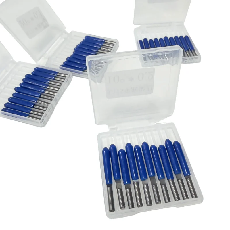 10pcs Set 3.175mm 10 20 30 Degree V Shape Flat Bottom Knife Cutting Bits 0.1mm 1.0mm Milling Cutter CNC Engraving Machine Tool