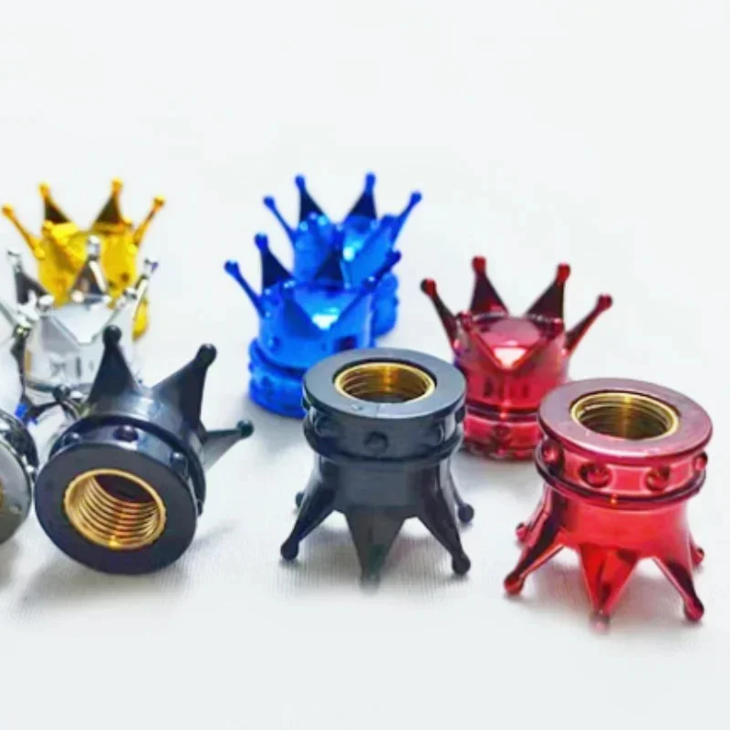 Bouchons de Valve de couronne universels de voiture, 4 pièces, couvercle de Valve de roue étanche à la poussière, capuchon de jante de pneu de moto de voiture, bouchon de Valve de garniture de voiture