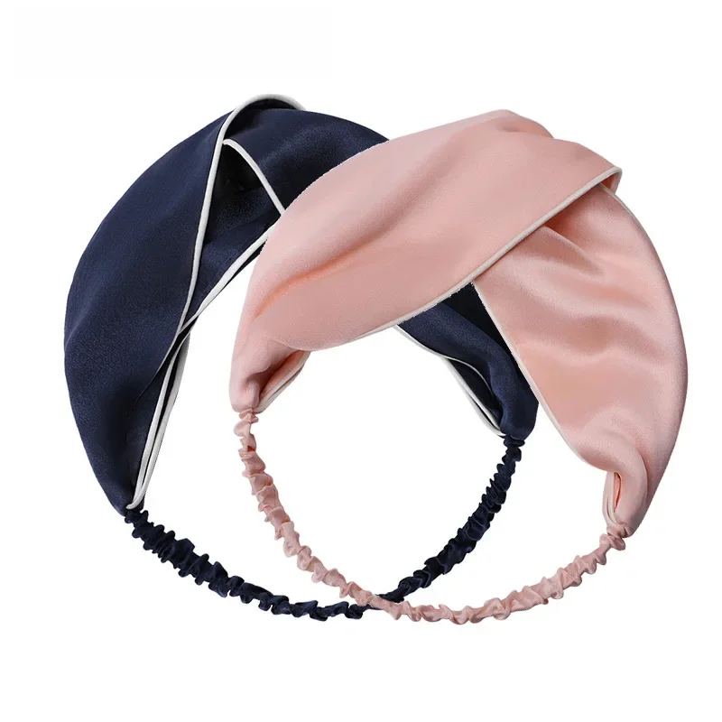 SuyaDream pałąk dla kobiety 100% prawdziwe jedwabne dziewczyny Hairband stałe granatowy różowe włosy akcesoria — zdjęcie 2