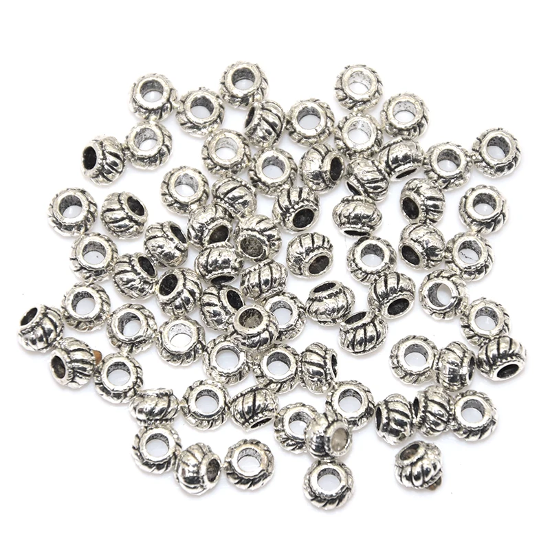 

Wholesale 60pcs/lot Silver Metal Beads Ball Spacer Beads For Jewelry Making DIY Bracelet Necklace Bead Caps Hole 3mm