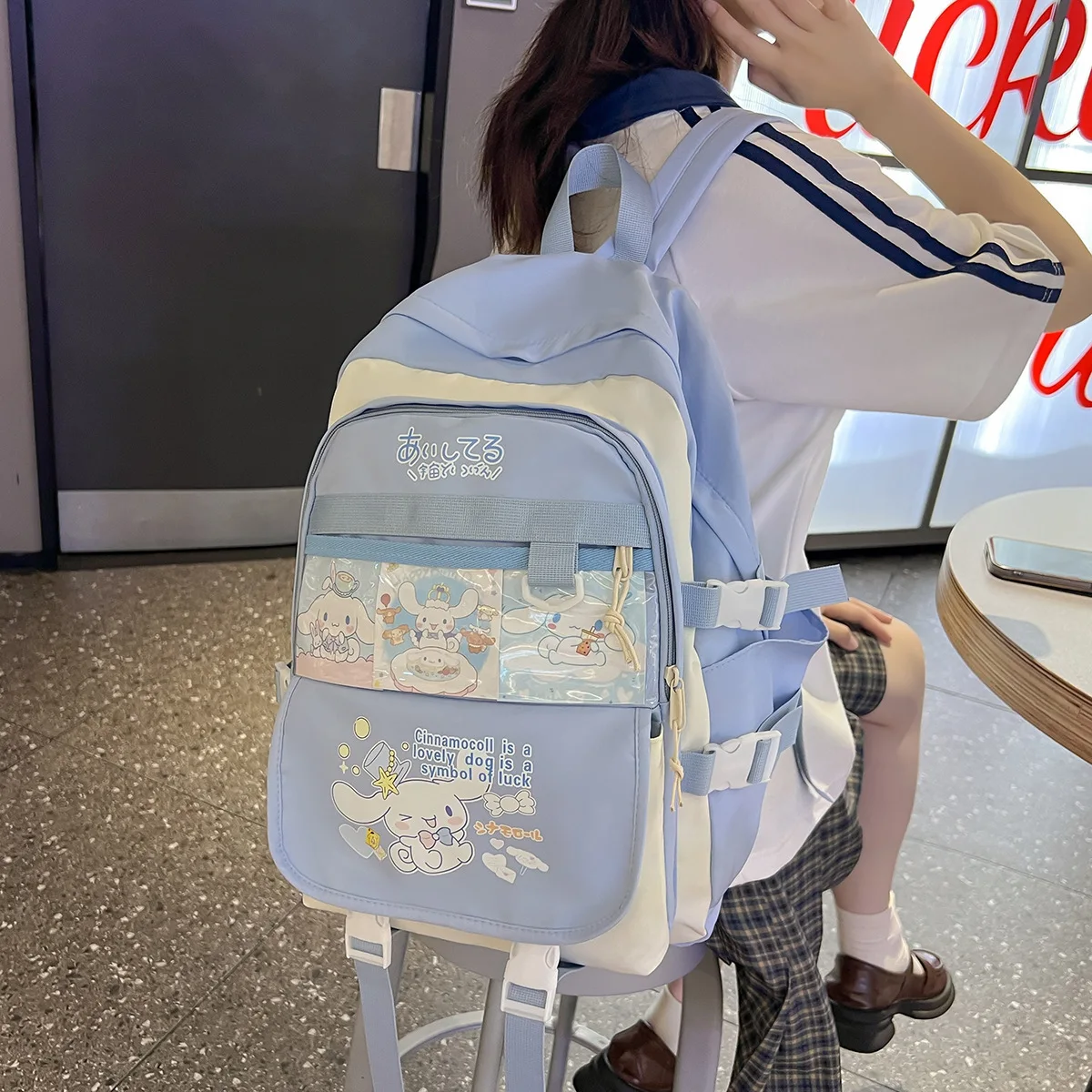 

Cinnamoroll Backpack Cartoon Sanrio Cute Sweet and Trendy Backpack For Kids High-capacity Schoolbag Stationery Gifts For Kids ﻿