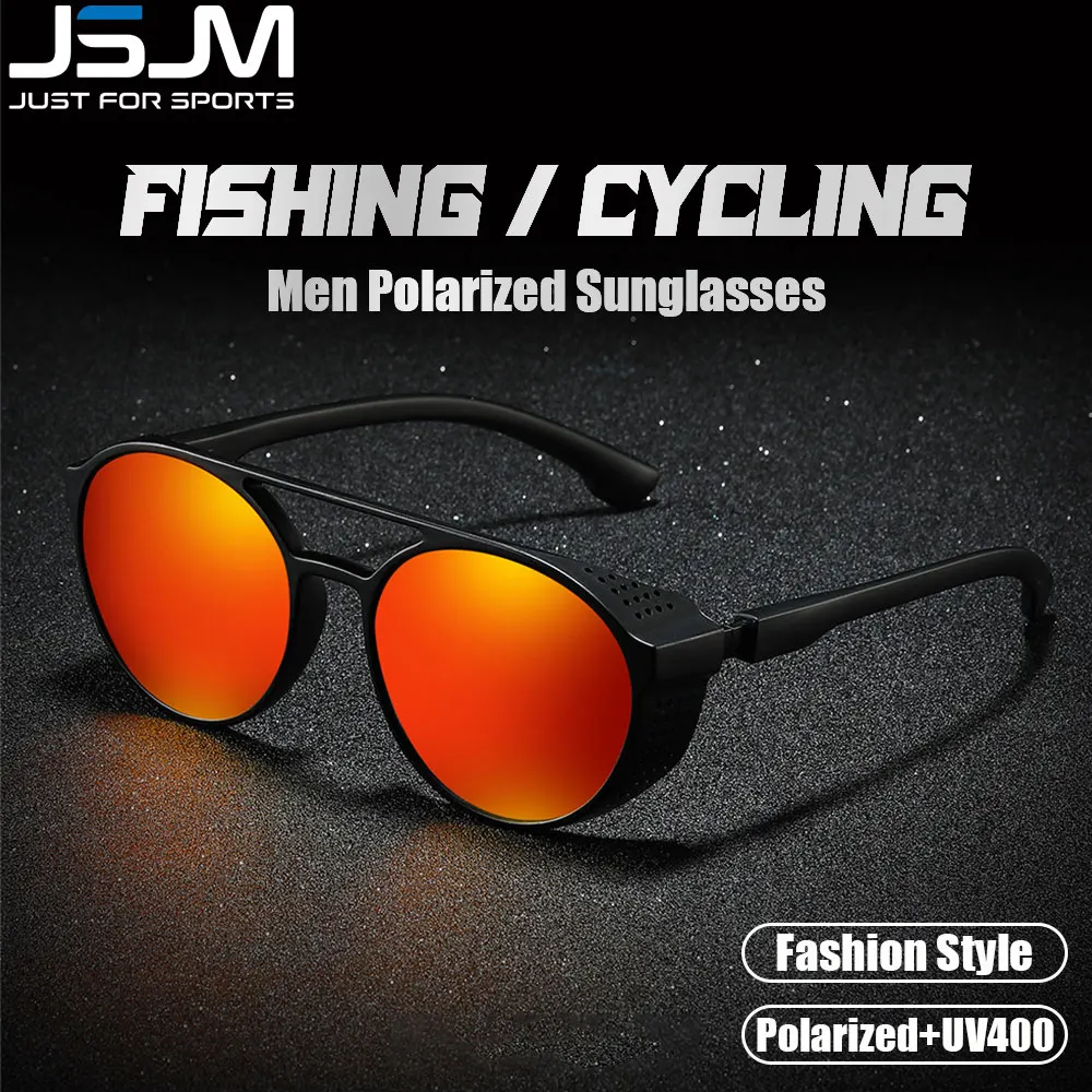JSJM 2022 nowych moda męskie spolaryzowane okulary przeciwsłoneczne luksusowa marka projektant okrągłe klasyczne okulary przeciwsłoneczne do jazdy wędkarskiej okulary UV400
