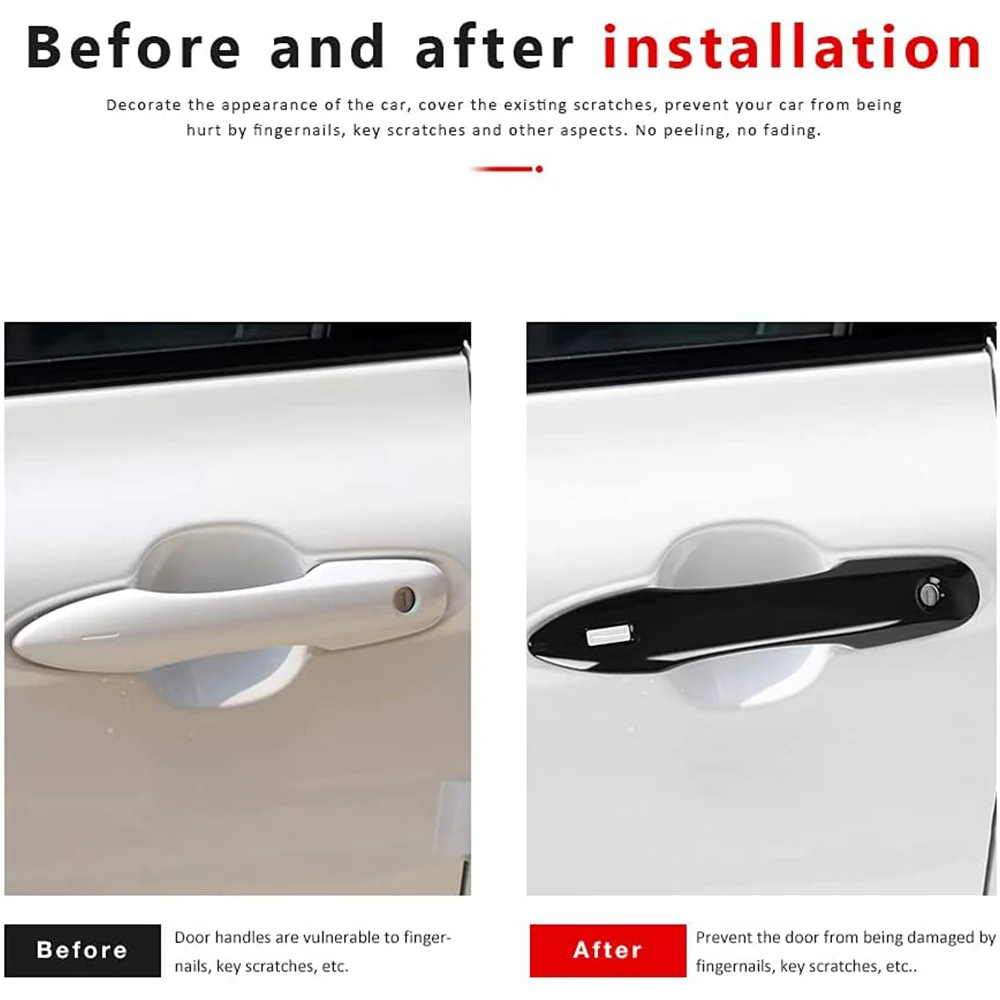 4x for Toyota Yaris Cross Hybrid 2022 2023 XP210 Stickers 2021 2020 Glossy Black Car Door Handle Cover Trim Styling Accessories view 2