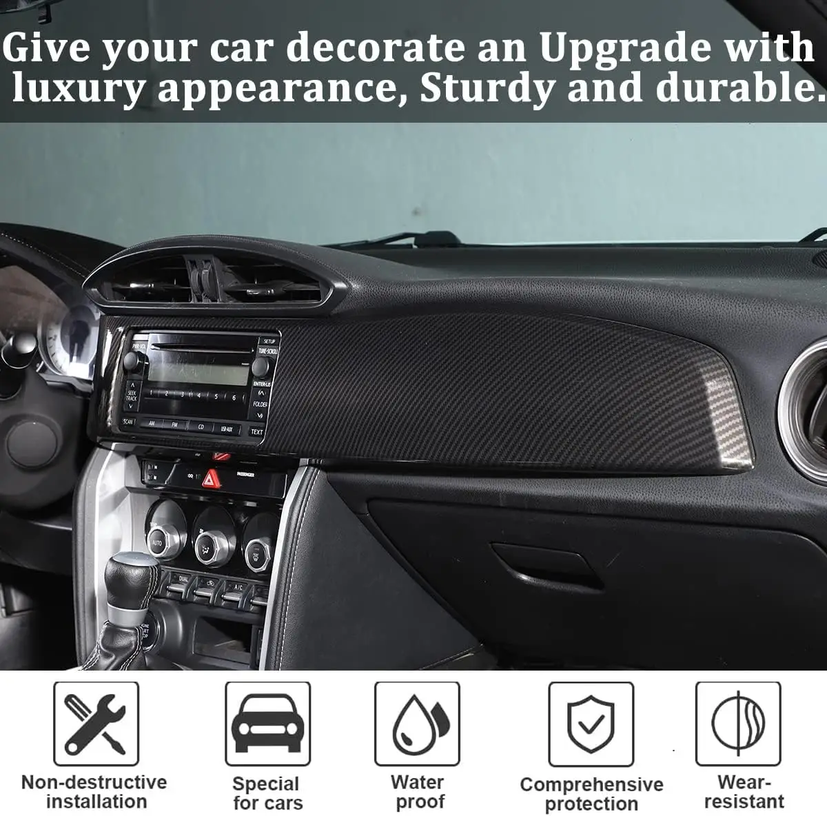 

For Toyota FT86 GT86 Subaru BRZ ZC6 2012-2020 ABS Red Dashboard GPS Navigation Large Panel Cover Decorative Trim Car Accessories