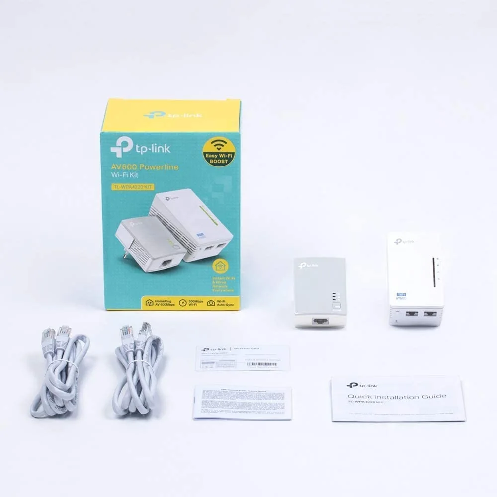 TP LINK TL-WPA4220 Peugeot 300Mbps AVfemale Wi-Fi Powerline Extender Starter Kit Extension Wi-Fi 300Mbps Connexions sans fil 2 ports LAN