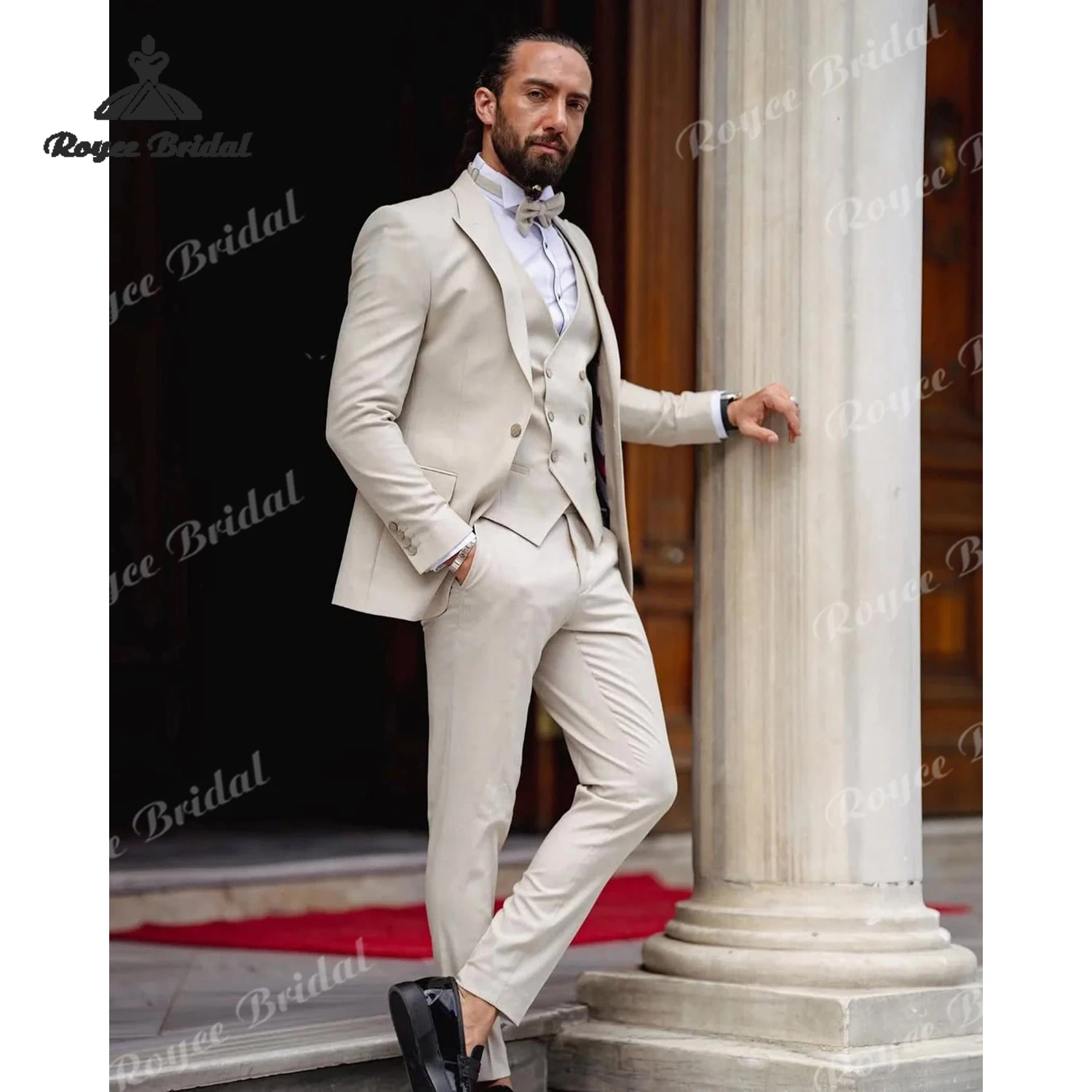 Abito da sposa da uomo monopetto in tre pezzi 2026 Abito da sera da lavoro con risvolto a punta Abiti personalizzati para hombre