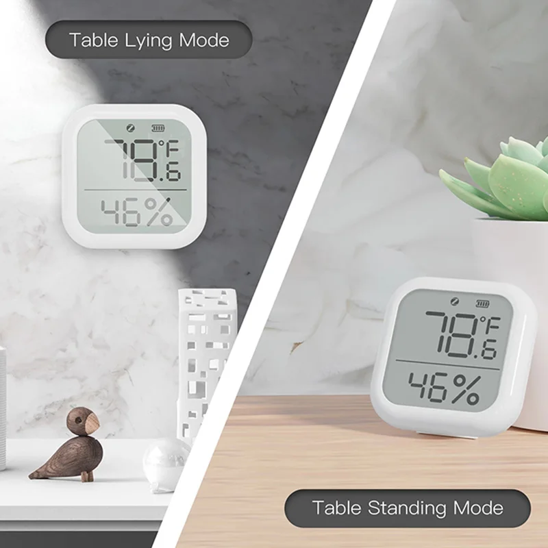 Sensore di temperatura e umidità Tuya ZigBee Smart con schermo LED per Google Assistant e Tuya Zigbee Hub Accessori per la vita domestica intelligente Rilevamento remoto dell'app