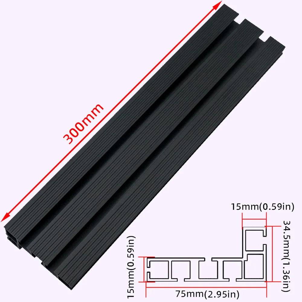 Valla de mesa de trabajo de pista 75 T de aluminio para carpintería, accesorios de sistema, herramienta de bricolaje, ranura en T, plantilla de sierra de banda para proyectos de sierra de mesa, 30, 50cm