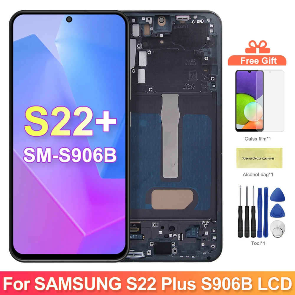 S22 Plus TFT Display Screen Replacement for Samsung Galaxy S22+ 5G S906B S906B/DS Lcd Display Digital Touch Screen With Frame