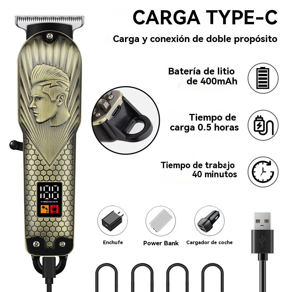 High Quality Electric Beard Trimmer for Men, 600Mah Battery, USB Charging, Stainless Steel Blades, Quiet, Ideal Gift for Boyfriend Easy to Clean with Water