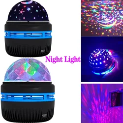 Colorful Starry Sky Projector Lamp Rotating Magic Ball Led Night Light For Bedroom Decor Lamp RGB Moon Galaxy Projection Light