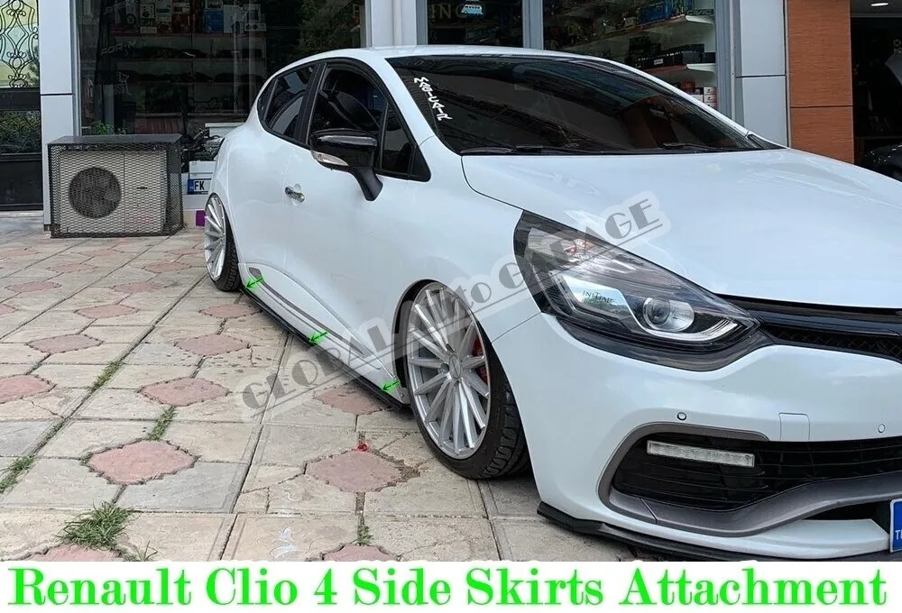 For Clio 4 Side Skirt Threshold + Side Skirts Attachment 2012-2019 Sill Trim Car Styling Auto Universal Spoiler Mud Flaps Lip