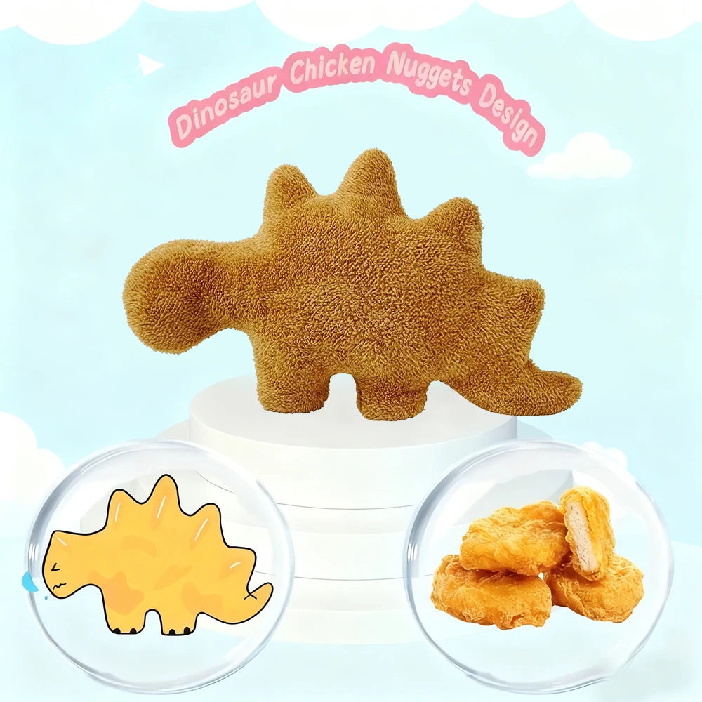 Nowa Urocza Pluszowa Zabawka Dinozaur Kurczak Nugget, Kreskówkowy Dinozaur Kurczak Nugget, Poduszka, Prezent Urodzinowy dla Dzieci, Dekoracja Domu