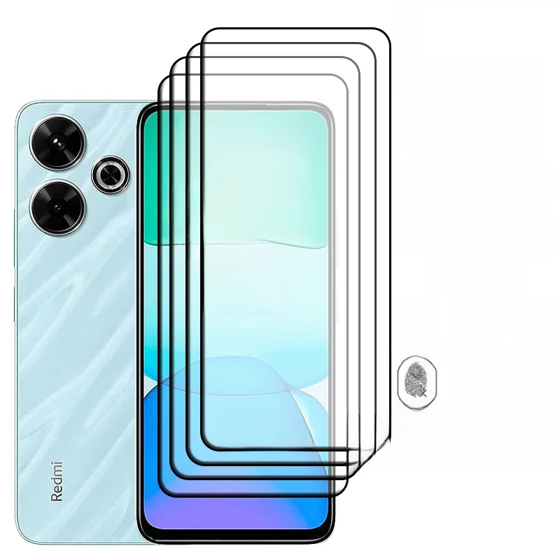 4 pièces pour Xiaomi Redmi 13 verre Redmi 13 verre trempé Film de protection couverture complète colle 9H HD pour protecteur d'écran Redmi 13 verre