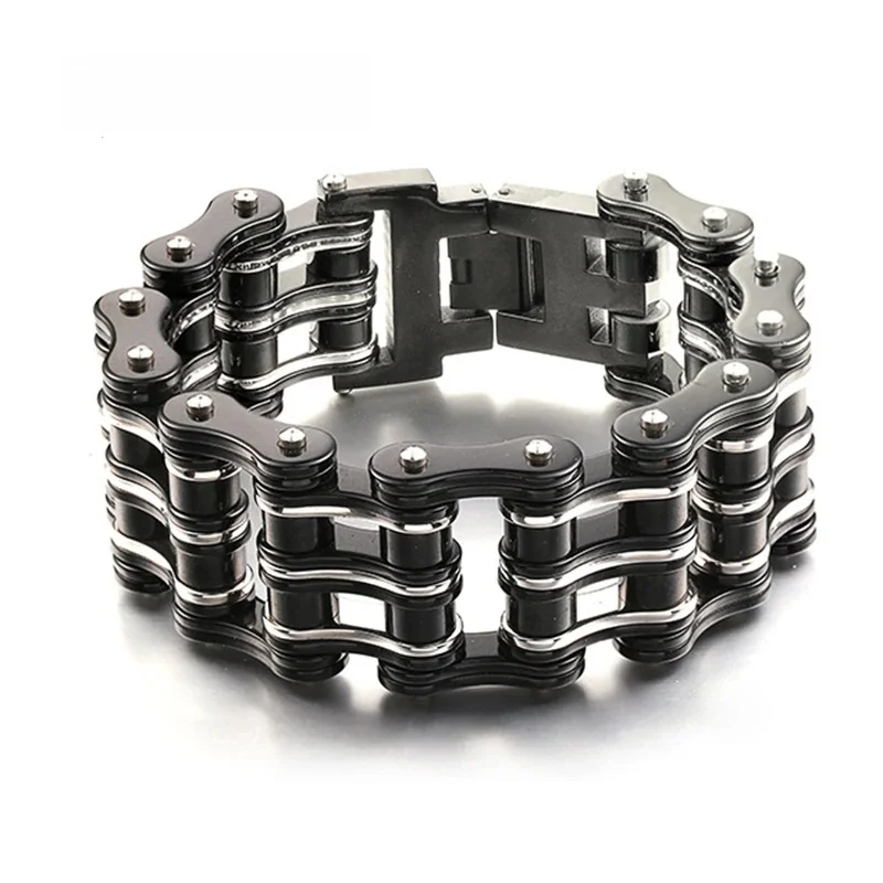 AliExpress GD-KSN Mens Bracelets,Punk Biker Bicycle Motorcycle Chain Link Bracelets for Men&Women,Three-layer  Stainless Steel Jewelry