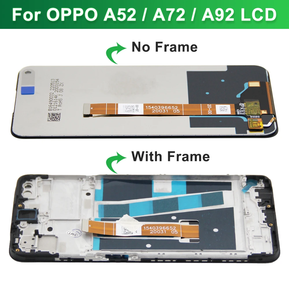 6.5\'\' For Oppo A72 A92 A52 CPH2069 CPH2067 LCD Display Touch Screen Digitizer Assembly Replacement for OPPO A72 LCD