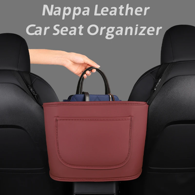 

Leather Car Storage Bag Large Capacity Seat Organizer Barrier Backseat Handbag Holder Multi-Pockets Car Interior Stowing Tidying