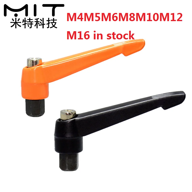 M4/M5/M6/M8/M10/M12/M16 Black/Orange Adjustable Knob Machinery Handle Female Thread Clamping Handles Lever in stock