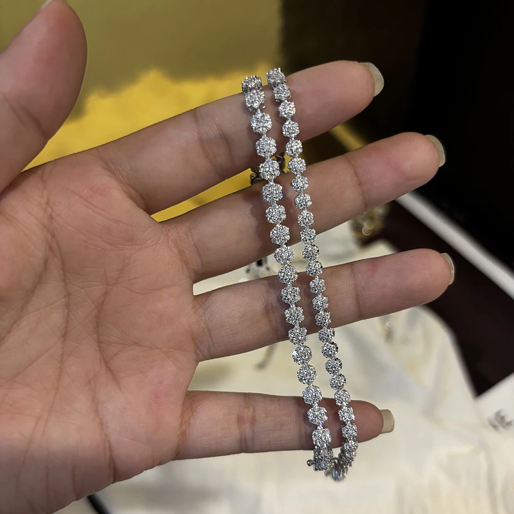 YLMyself مويسانيتي سوار للتنس 925 فضة زهر البرقوق غرامة مجوهرات الزفاف المشاركة هدية للنساء #6