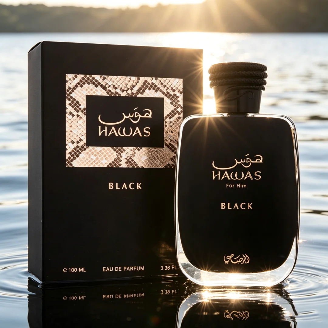 Perfume Hawas Black 100ml Eau de Parfum Masculino Importado Fragrância Moderna e Versátil